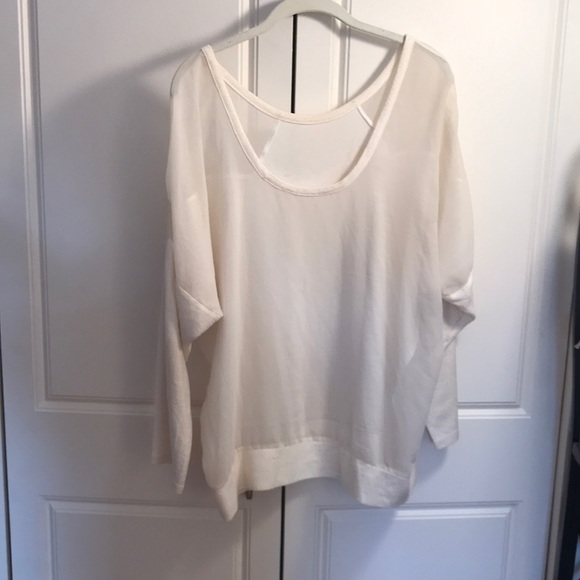 BCBGeneration White Sheer Sweater Size L - Picture 2 of 4